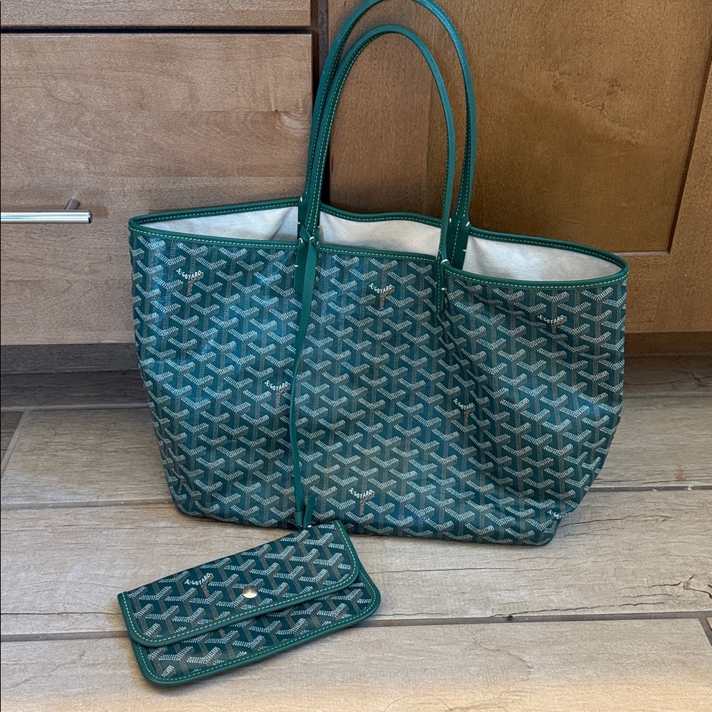 Authentic Goyard Emerald Green Tote with Matching Pouch